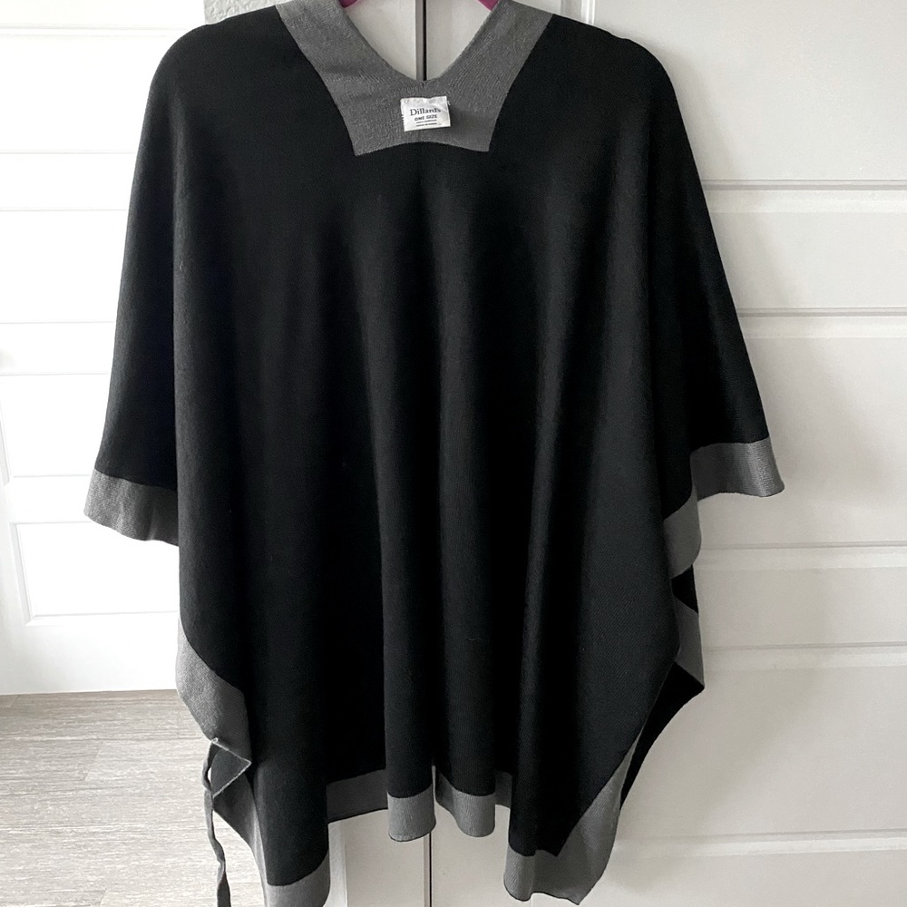 Dillards Color Block Reversible Poncho Shawl Wrap - image 4
